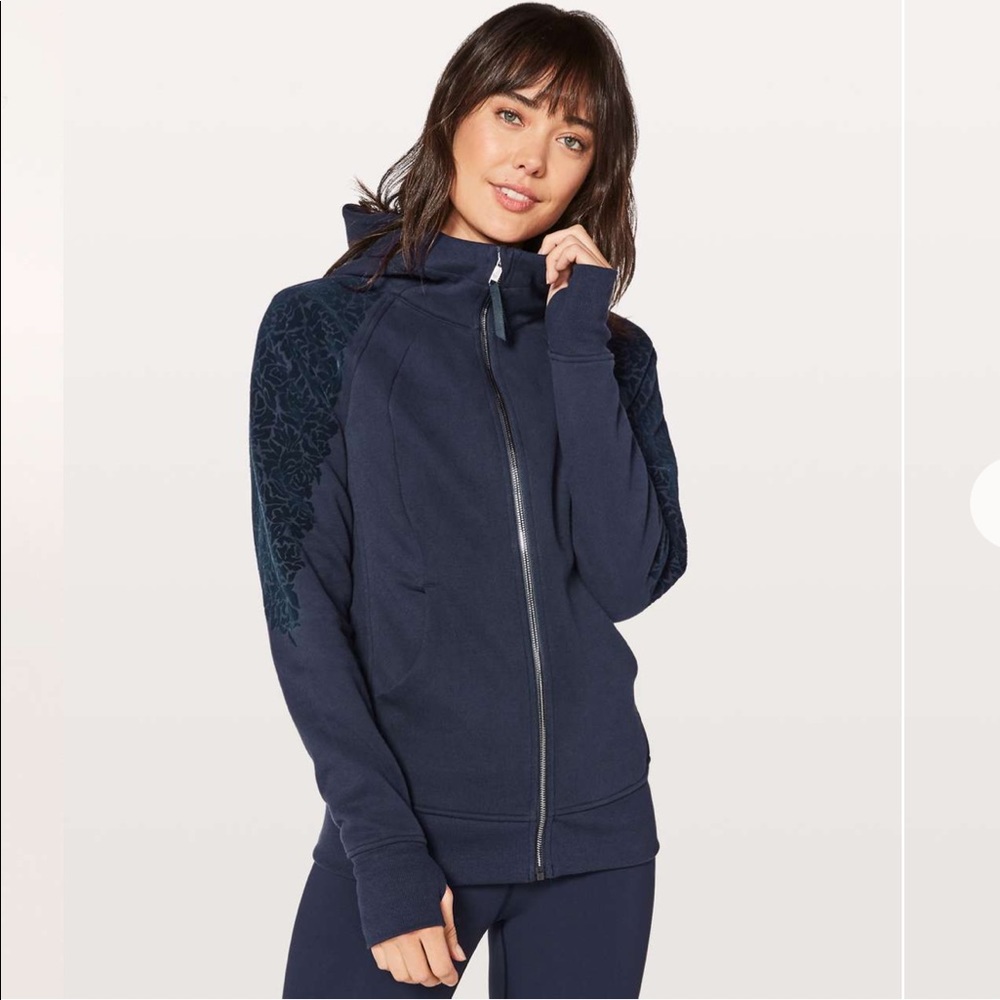 Scuba Hoodie Light Cotton Fleece (Floral Flock)